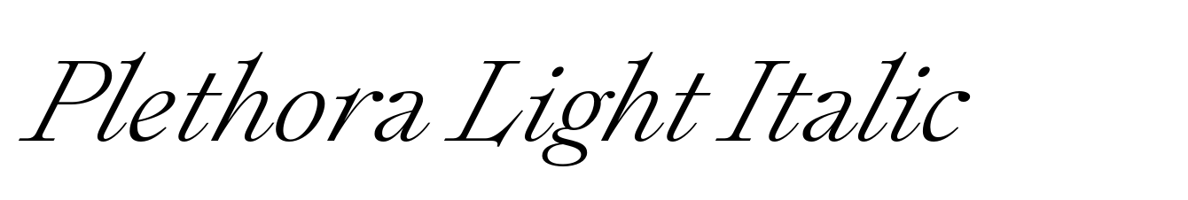 Plethora Light Italic